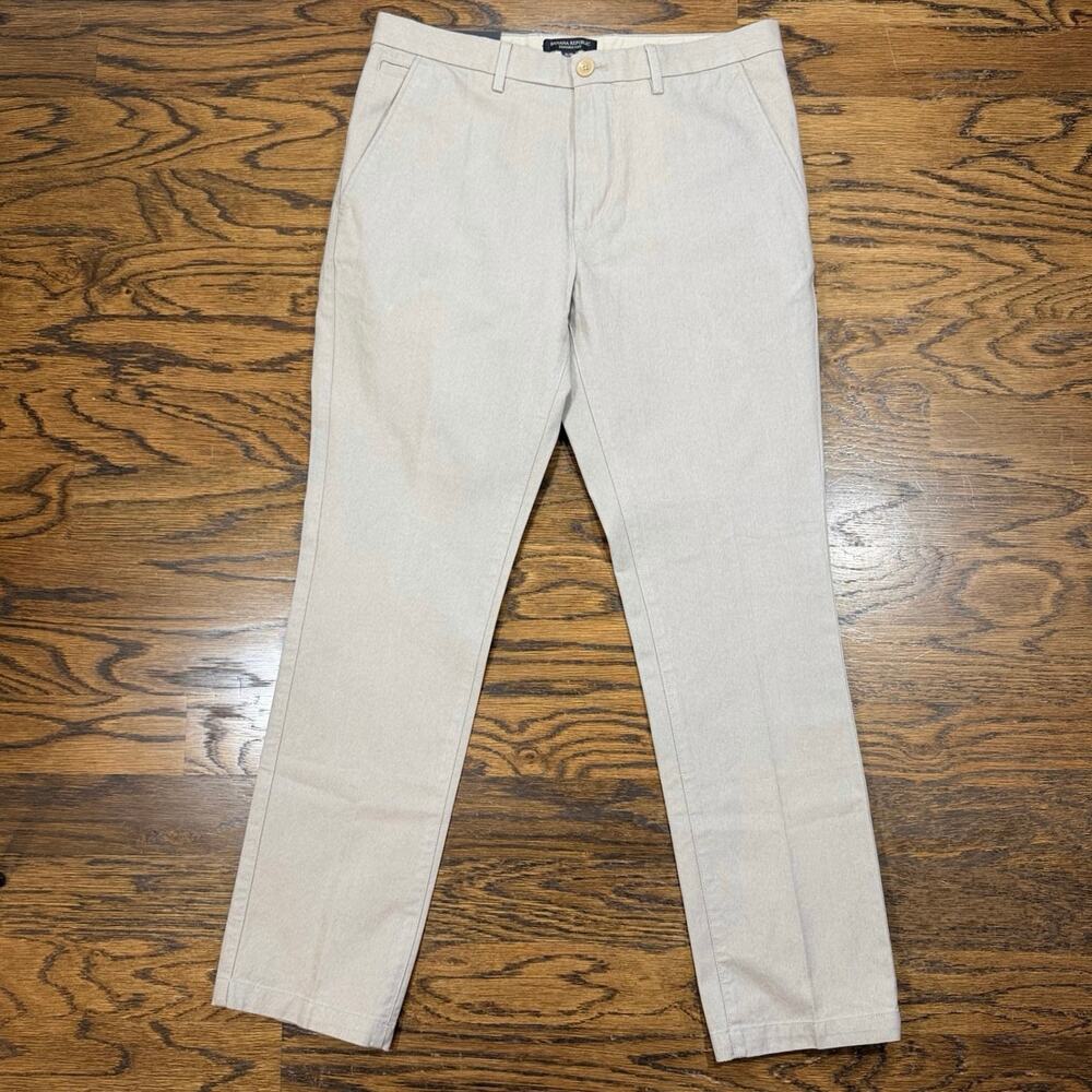 New Banana Republic Kentfield Textured Chinos Flat Front Pants 31x30